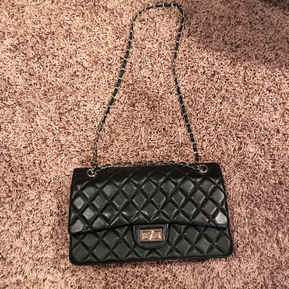 Black quilted crossbody